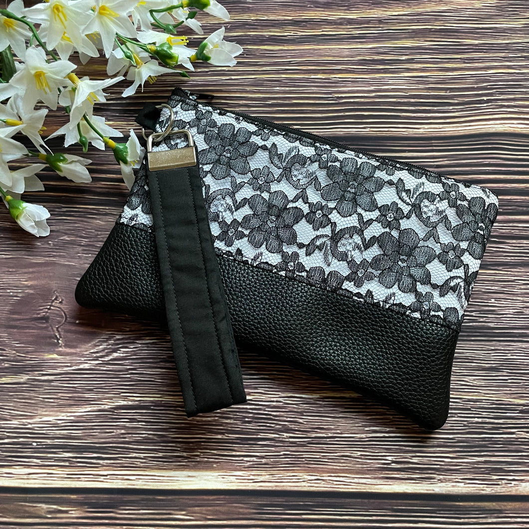 Wristlet Pouch - Black Lace