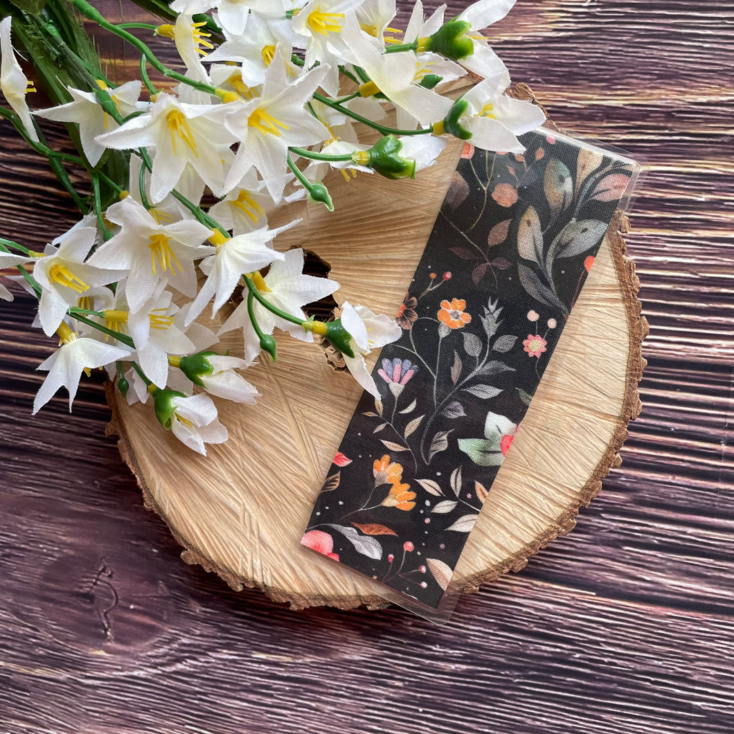 Laminated Bookmark - Dark Floral