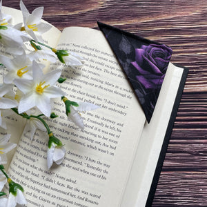 Corner Bookmark - Purple Roses