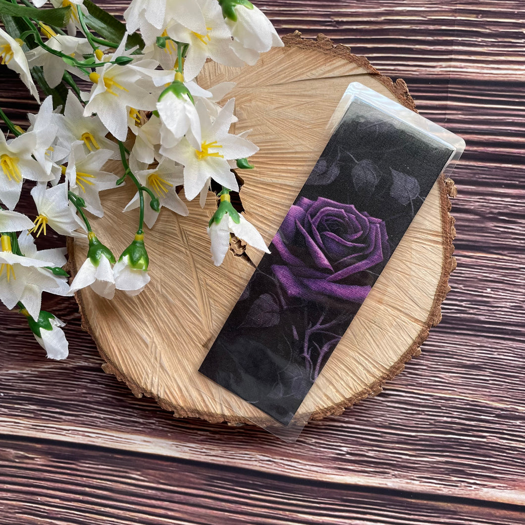 Laminated Bookmark - Purple Rose