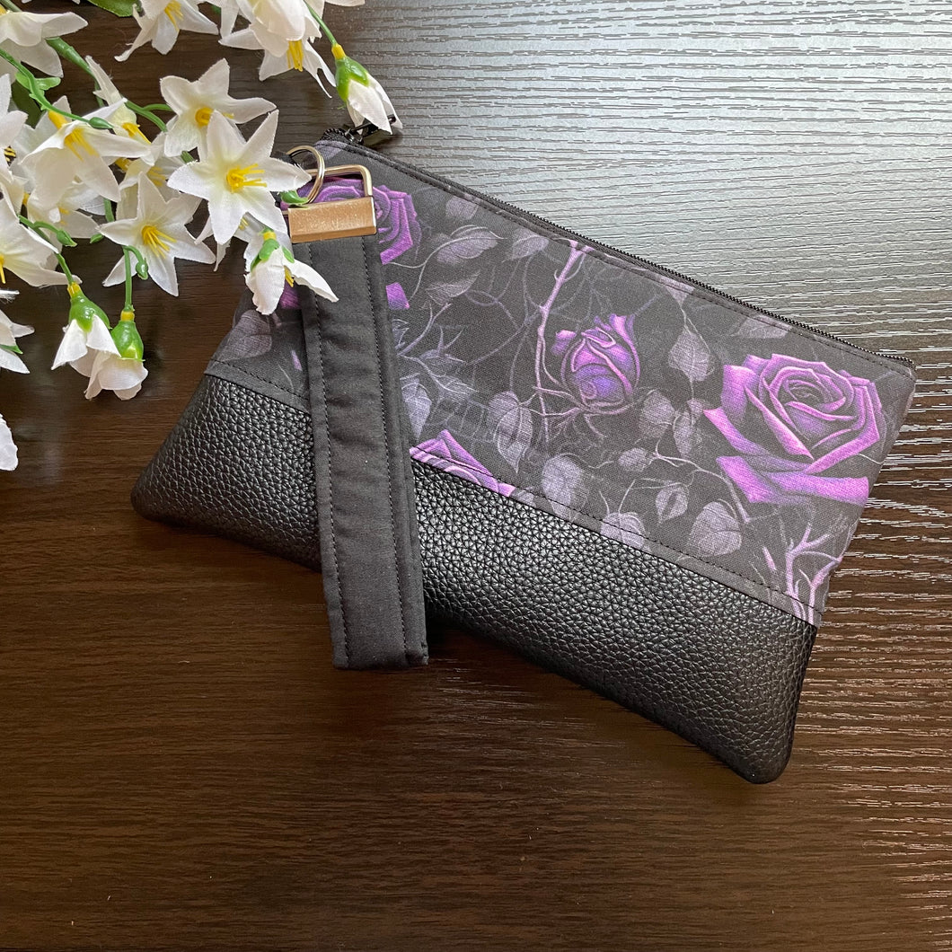 Wristlet Pouch - Purple Rose