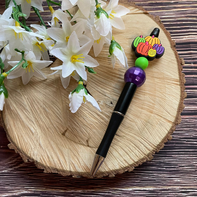 Beaded Pen - Pumpkins