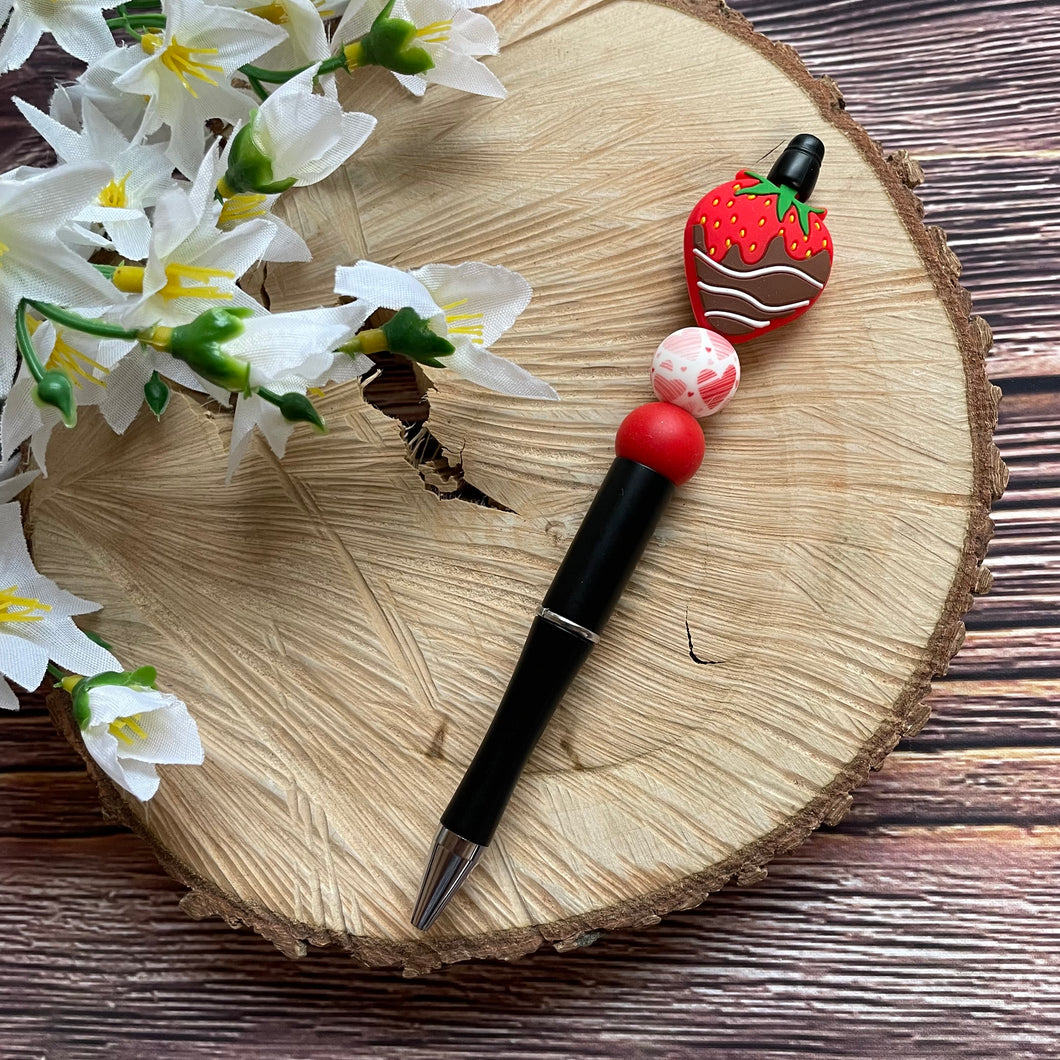 Beaded Pen - Chocolate Covered Strawberry