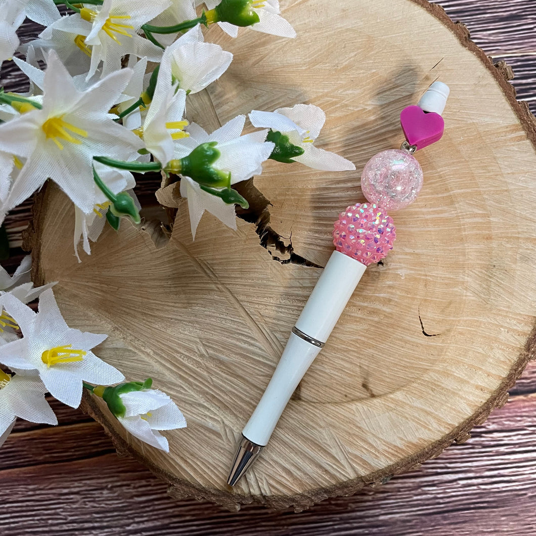 Beaded Pen - Valentine Pink