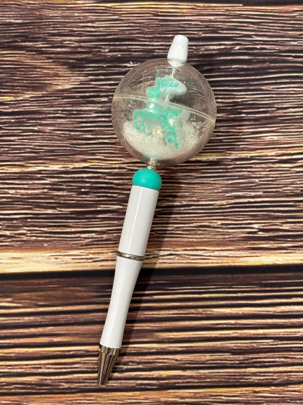 Beaded Pen - Snowglobe Deer