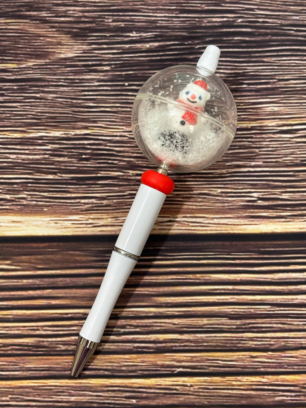 Beaded Pen - Snowglobe Snowman