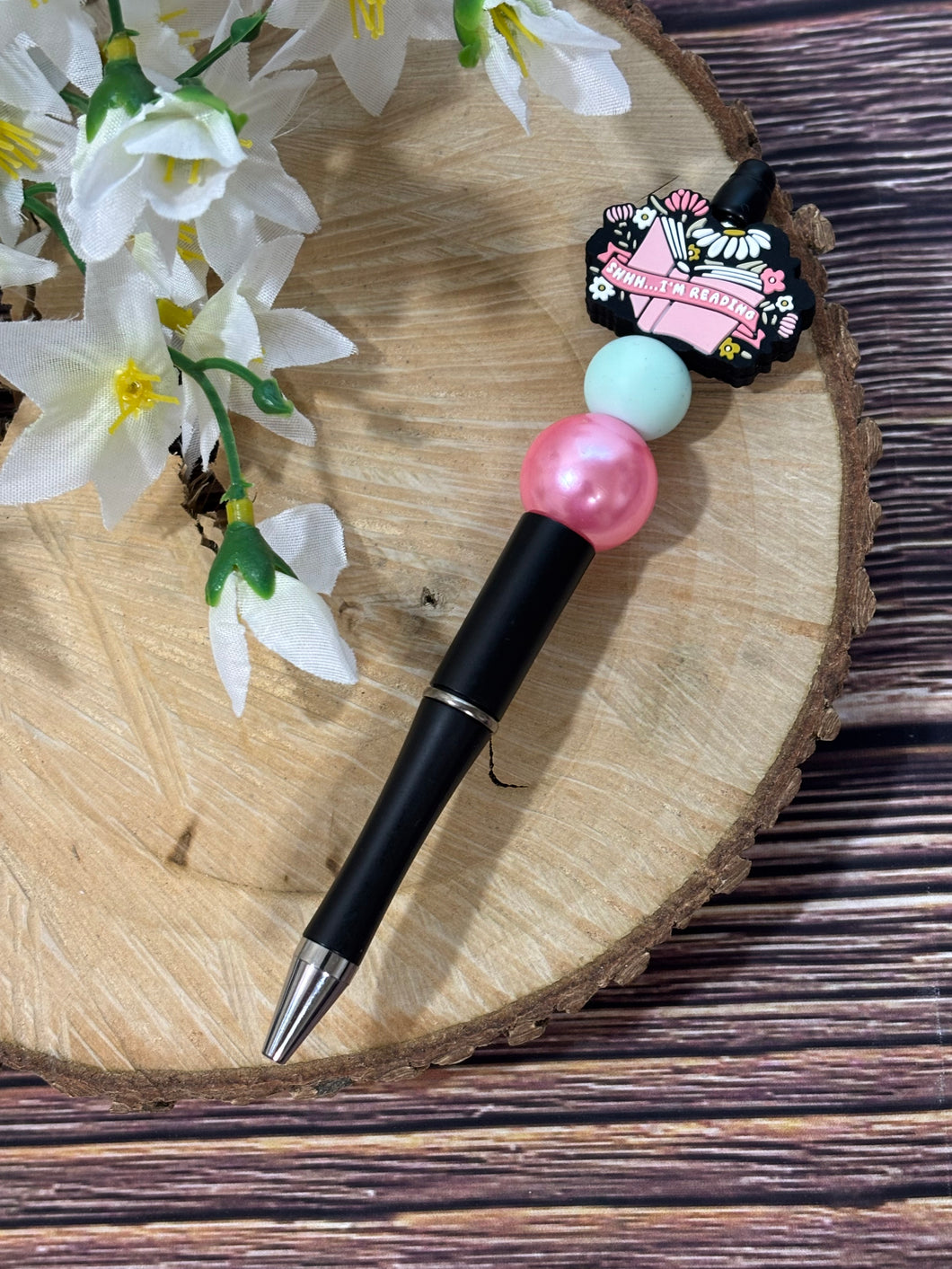 Beaded Pen - Shhh I'm Reading