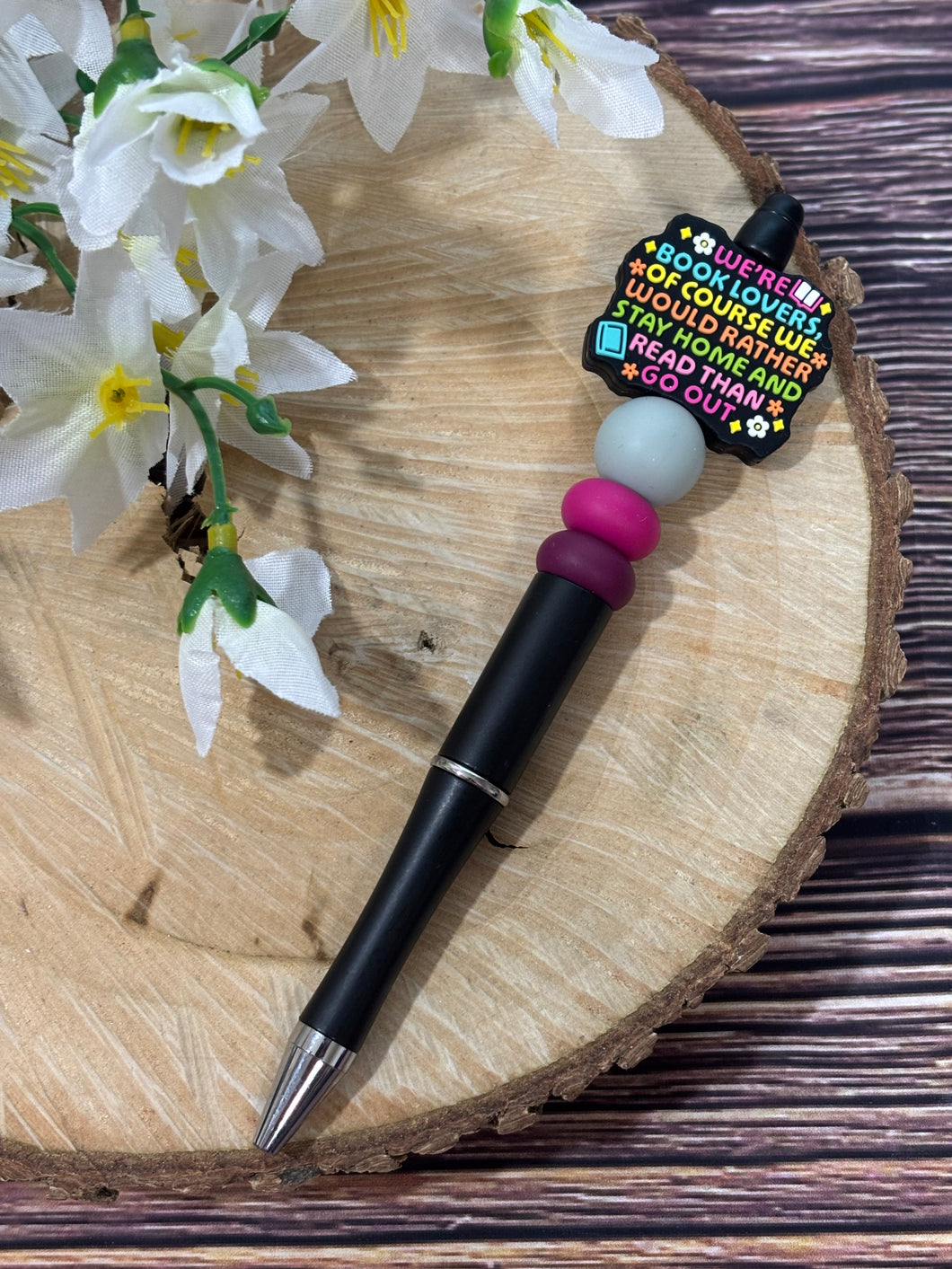 Beaded Pen - Stay Home and Read