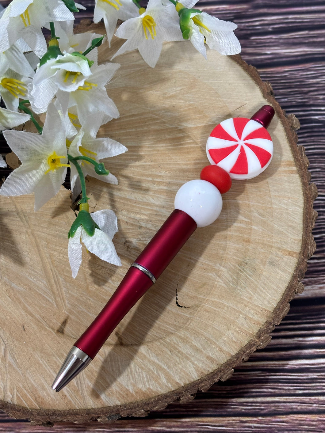 Beaded Pen - Peppermint