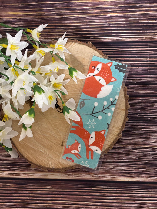 Laminated Bookmark - Fox Family 2