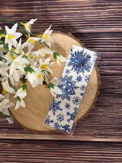 Laminated Bookmark - Blue Snowflake