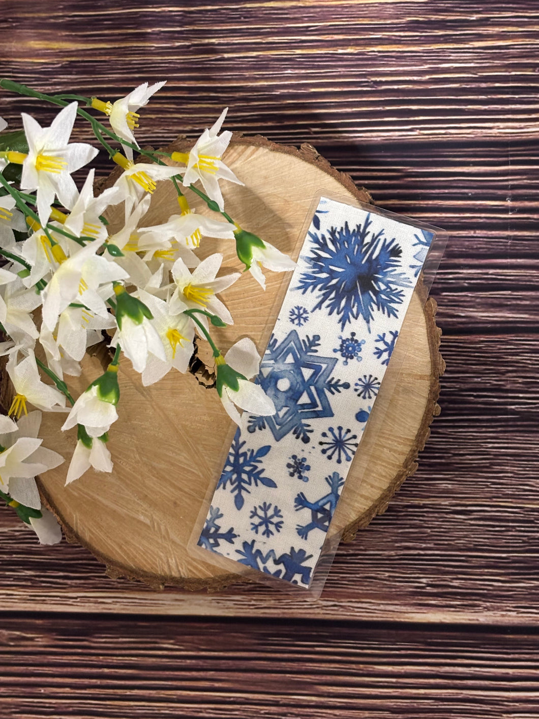 Laminated Bookmark - Blue Snowflake
