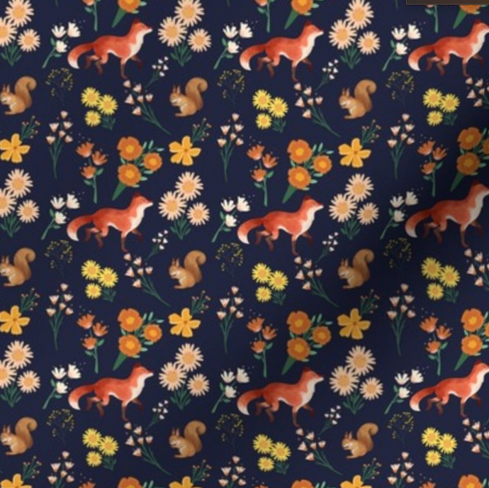 Zip Pouch - Fall Floral Fox