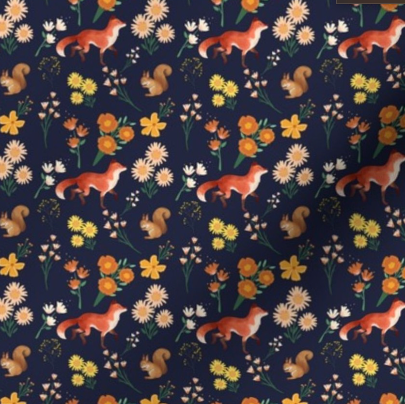 Zip Pouch - Fall Floral Fox