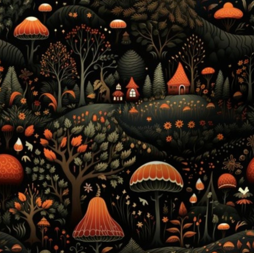 Book Sleeve - Mushroom Village