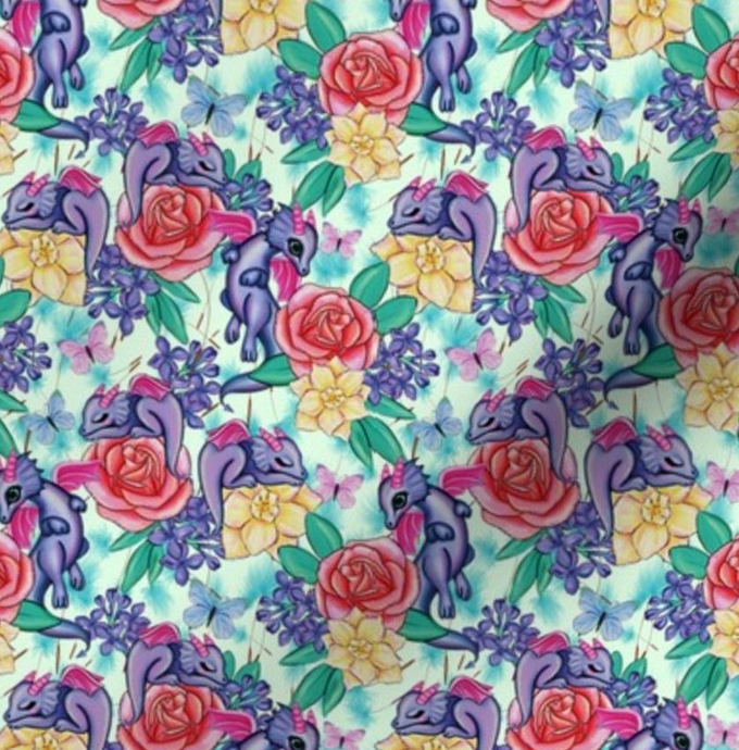 Book Sleeve - Floral Dragon