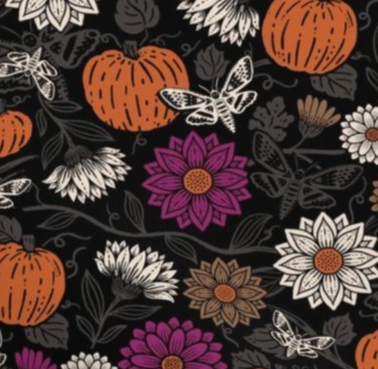 Book Sleeve - Moth Pumpkin Floral